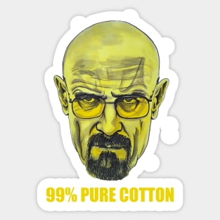 99% Pure Cotton - Walter White illustration/fan art. Sticker